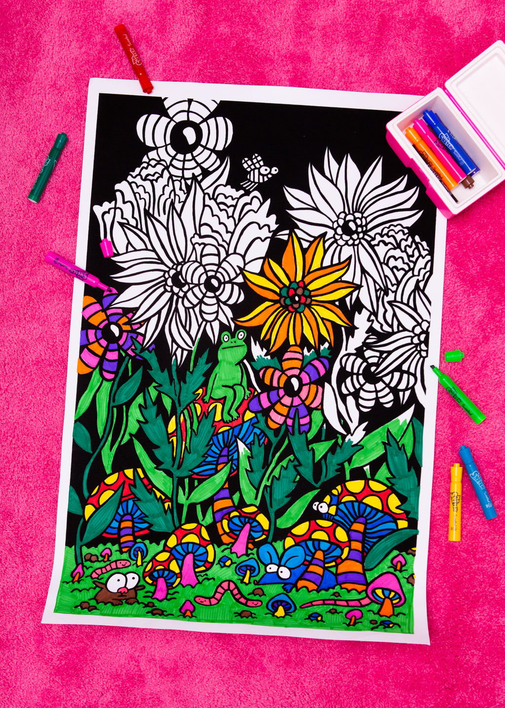 garden fuzzy coloring poster